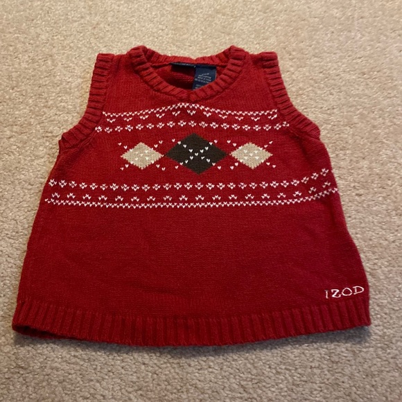 IZOD Infant Red Sweater Vest- Size 24 mon - Picture 1 of 2